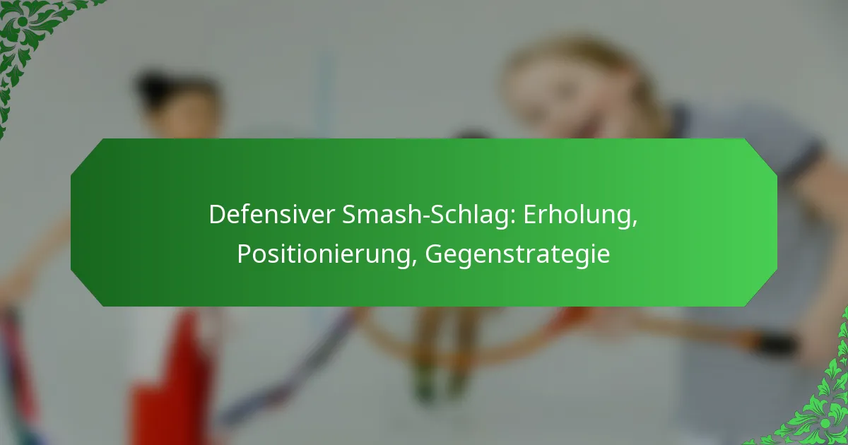 Defensiver Smash-Schlag: Erholung, Positionierung, Gegenstrategie