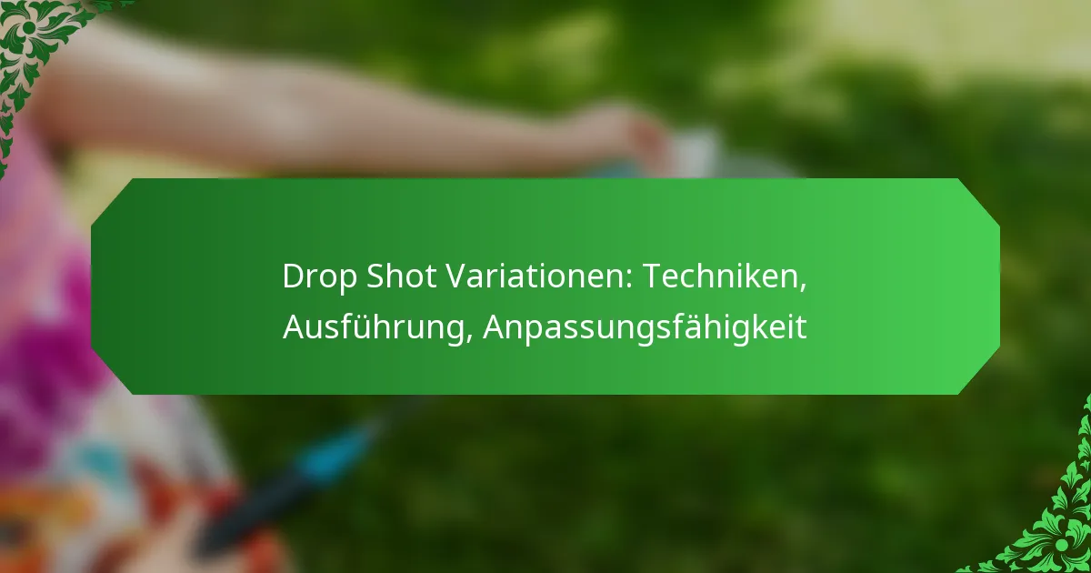 Drop Shot Variationen: Techniken, Ausführung, Anpassungsfähigkeit