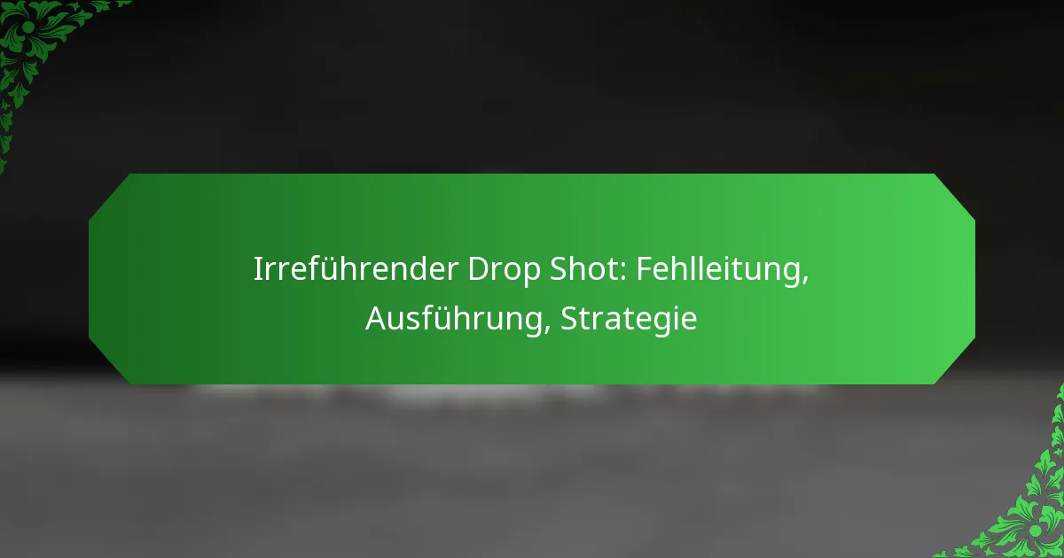 Irreführender Drop Shot: Fehlleitung, Ausführung, Strategie