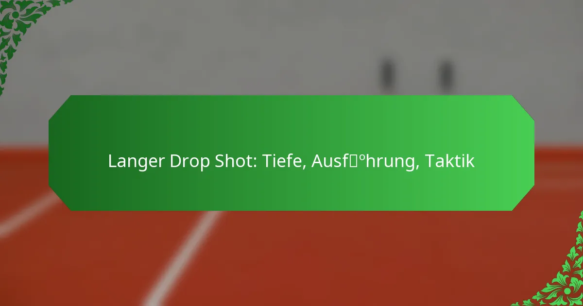 Langer Drop Shot: Tiefe, Ausführung, Taktik