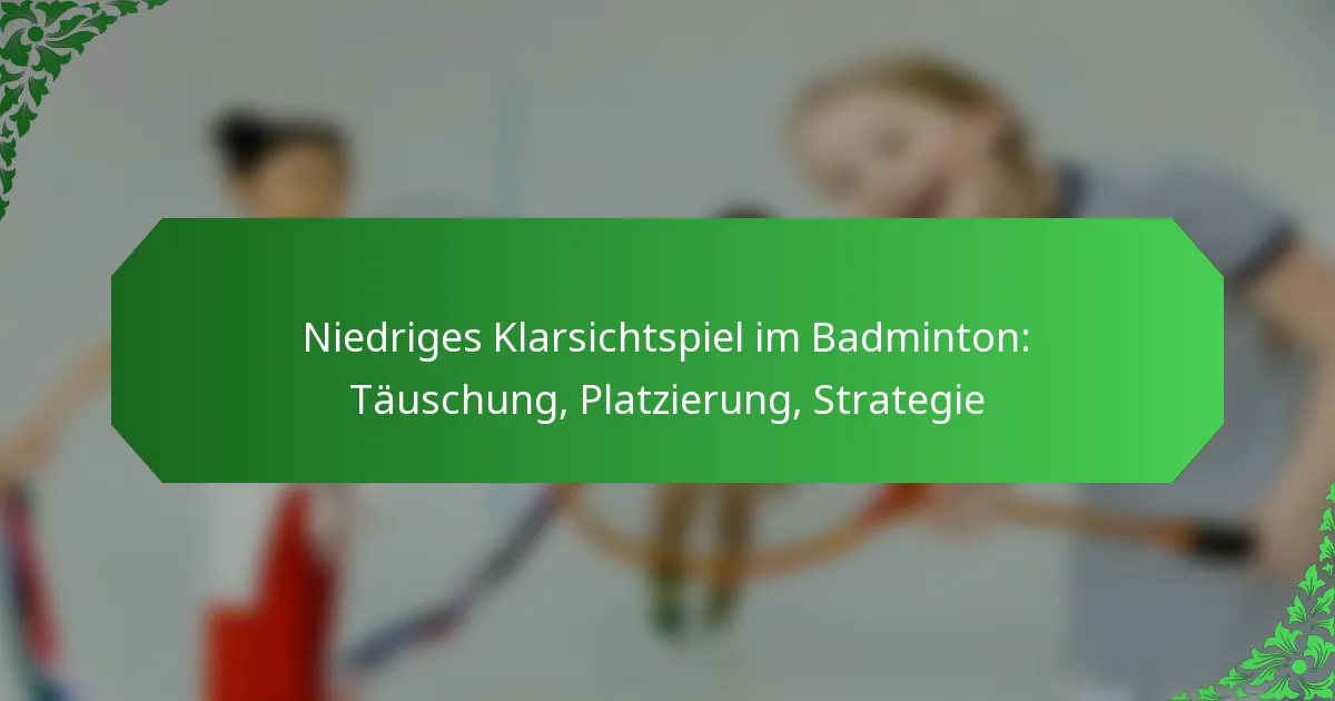 Niedriges Klarsichtspiel im Badminton: Täuschung, Platzierung, Strategie