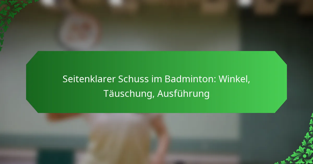 Seitenklarer Schuss im Badminton: Winkel, Täuschung, Ausführung