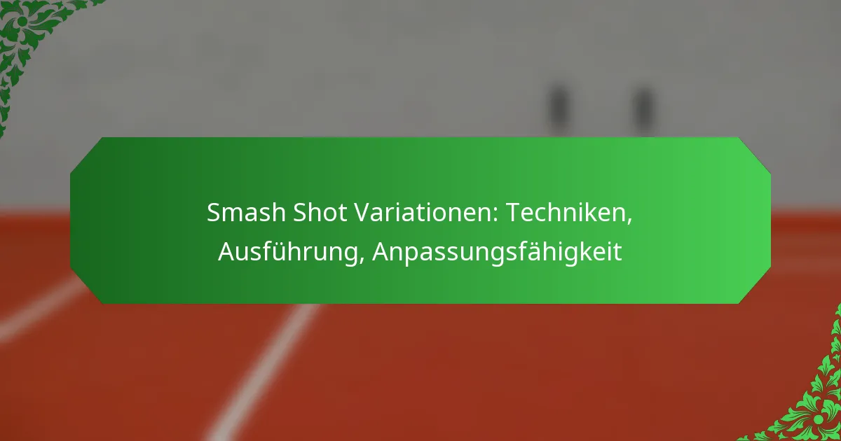Smash Shot Variationen: Techniken, Ausführung, Anpassungsfähigkeit
