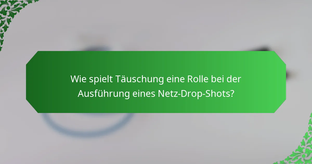 Wie spielt Täuschung eine Rolle bei der Ausführung eines Netz-Drop-Shots?